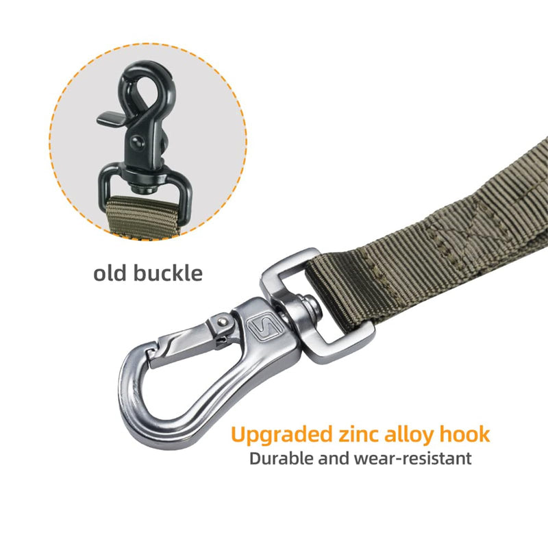 EXCELLENT ELITE SPANKER Tactical Bungee Dog Leash Military Police Dog Training Leash Rope with 2 Control Handles (Olive Green) Olive Green - PawsPlanet Australia