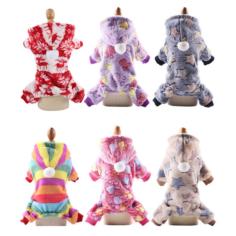 [Australia] - pawstrip Puppies Pajamas Winter Dog Hoodie Clothes with Button Warm Flannel Pet Pjs for Small Dogs and Cats XS-XXL XXL Christmas Elk 