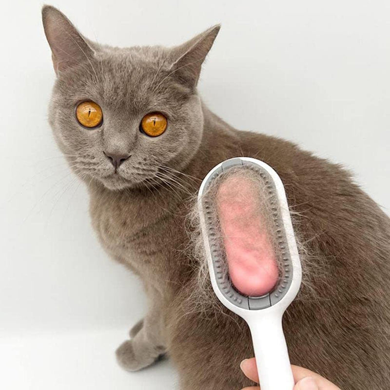 Pet Brush Grooming Comb,Self Cleaning Cat Dog Slicker Brushes with Wet Wipes,Soft Bristles Pet Grooming Brush for Massage and Removal of Loose Hair Tangled Hair rose Long-haired - PawsPlanet Australia