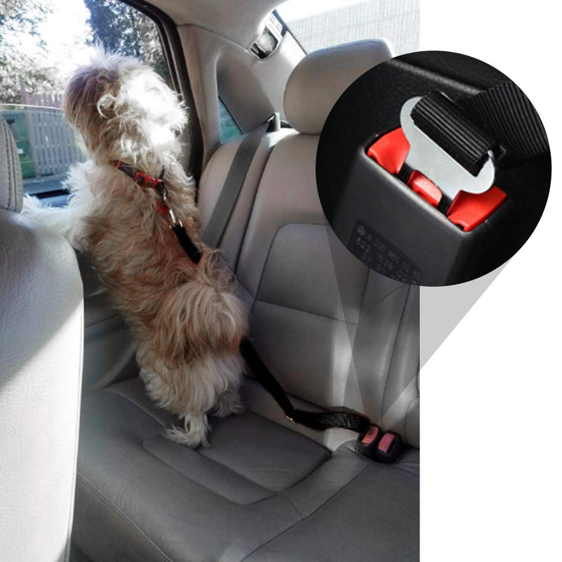 Vastar 2 Packs Adjustable Pet Dog Cat Car Seat Belt Safety Leads Vehicle Seatbelt Harness Black - PawsPlanet Australia