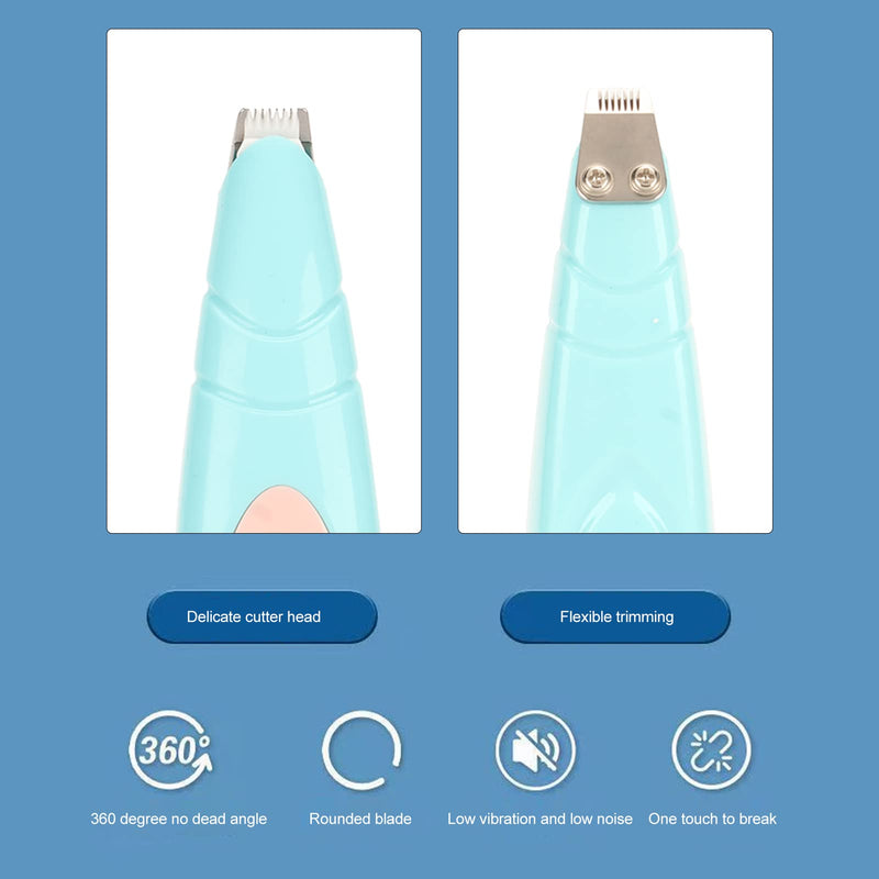 Dog Hair Trimmer, Dog Hair from Paws, Eyes, Ears, Face, Trimmer, Cordless, Dogs, Cats, Paw Trimmer, Low Noise, Electric Dog Hair Trimmer, (Blue) Blue - PawsPlanet Australia