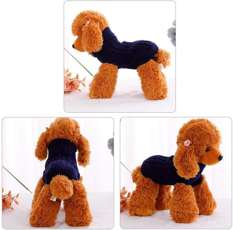 Pretty Pampered Pets UK Chihuahua Clothes Puppy Dog Coat Knit Jumper Cosy Teacup Smaller Breeds XXXS XXS XS (XXS, Navy) - Navy - PawsPlanet Australia