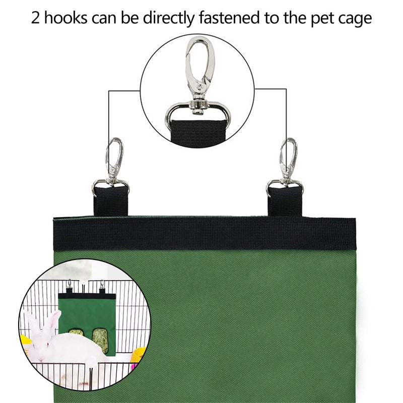 Hanging Rabbit Hay Bag,Guador 1 Pcs Guinea Pig Herbivore Hay Bags Hanging Feeding Hay for Small Animals Rabbit Hay Bag Storage Hanging Feeder Sack (Green) Green - PawsPlanet Australia