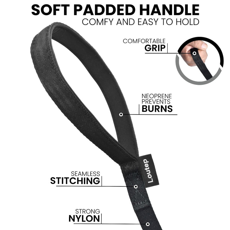 Loutep Training Lead for Dogs -10m (32ft) Black Durable Nylon Long Line Dog Lead with Padded Handle & Heavy - Duty Swivel Hook  Leash for Pet Obedience, Tracking & Camping Play - PawsPlanet Australia