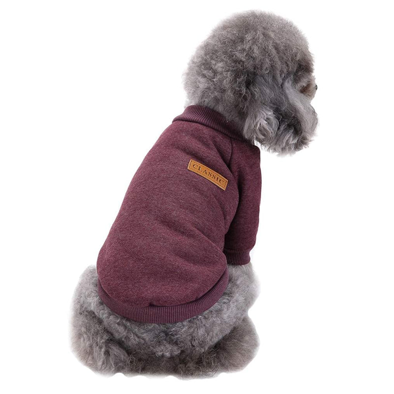 Jecikelon Pet Dog Clothes Knitwear Dog Sweater Soft Thickening Warm Pup Dogs Shirt Winter Puppy Sweater for Dogs (Brown, XXS) XX-Small Brown - PawsPlanet Australia