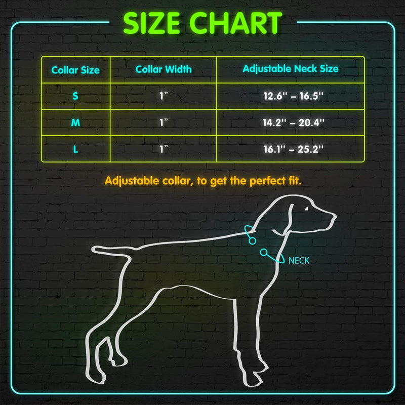 [Australia] - HiGuard LED Dog Collar, USB Rechargeable Light Up Glowing Pet Collar, Comfortable Soft Mesh Safety Dog Collar for Small, Medium, Large Dogs Medium Collar[14"-20" inch / 35.5-51cm] Neon Green 