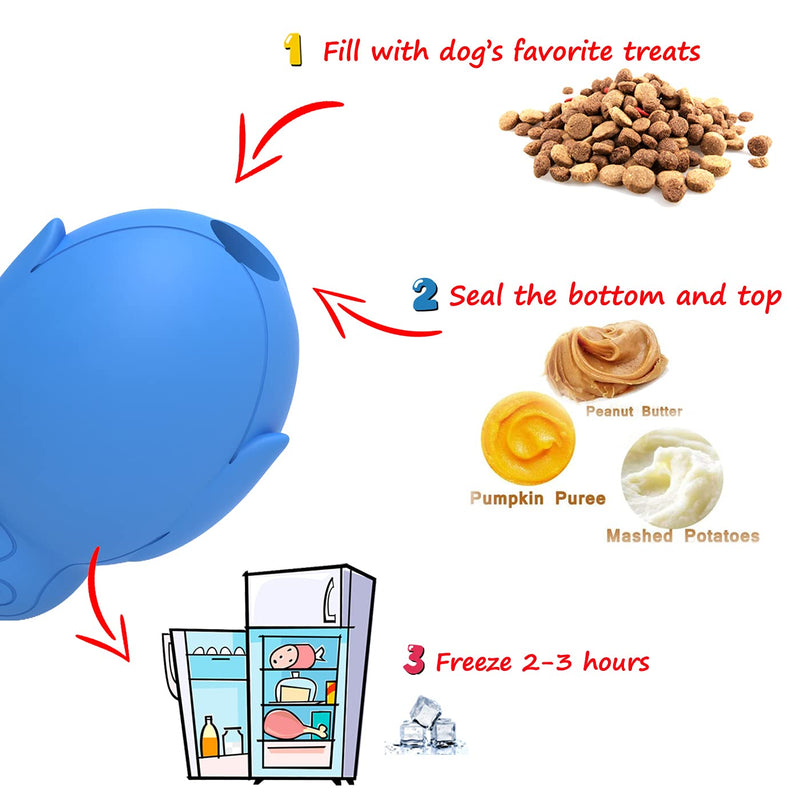 Penguin Dog Chew Toy Freezable Fillable Treat Chew Toy Natural Rubber Interactive Puzzle Game Dog Toy for Small Medium Dogs Fun for Hunting and Fetching Blue - PawsPlanet Australia