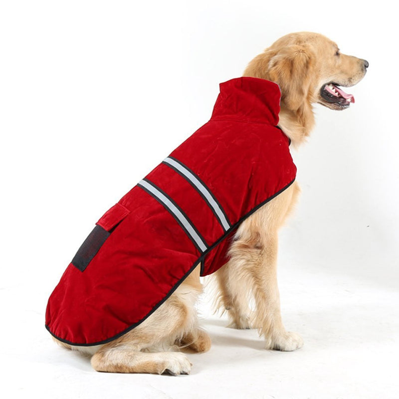 Vivi Bear Dog Warm Coats Jacket With Safe Reflective Stripes, Pet Winter Dress Red Blue Green 5 Sizes.(Red M) - PawsPlanet Australia