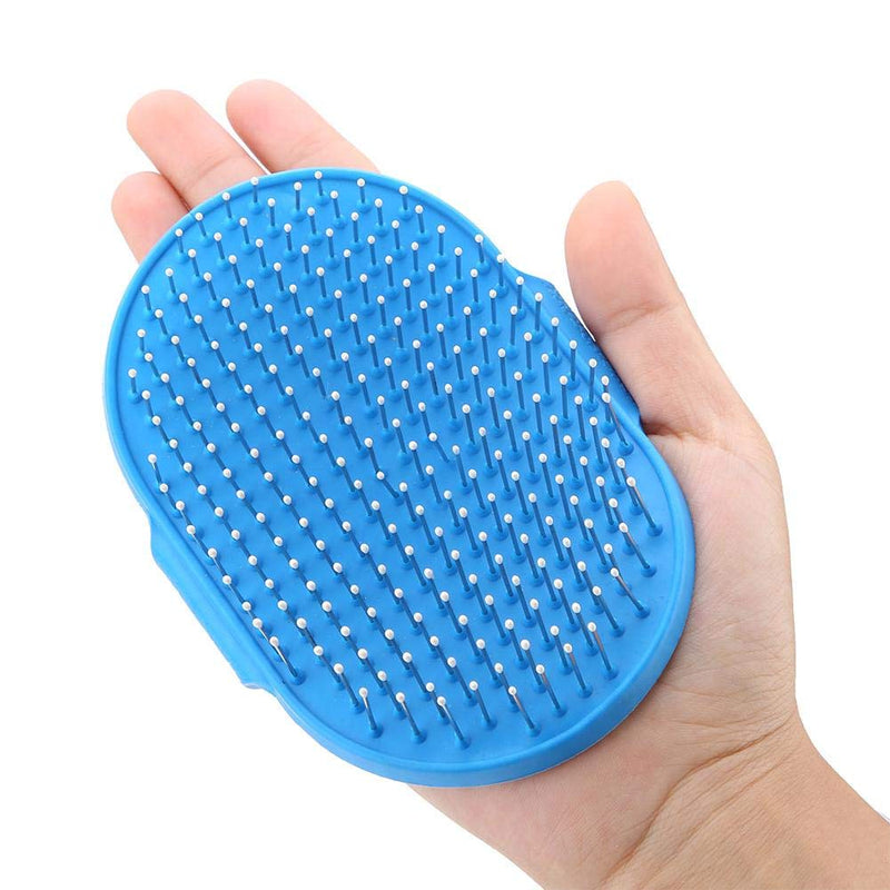 Dog brush, cat brush, grooming brush with massage effect, dogs, cats, fur brush, cleaning massage brushes with silicone nubs, pet salon grooming brush with ergonomic handle (blue). - PawsPlanet Australia