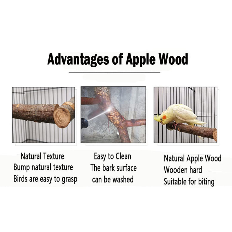 QeeHeng Bird Stand Perch,Natural Wood Parrot Perch Bird Cage,Bird Cage Perches for Parrots,Small Parakeets Cockatiels, Macaws, Parrots, Love Birds, Finches - PawsPlanet Australia