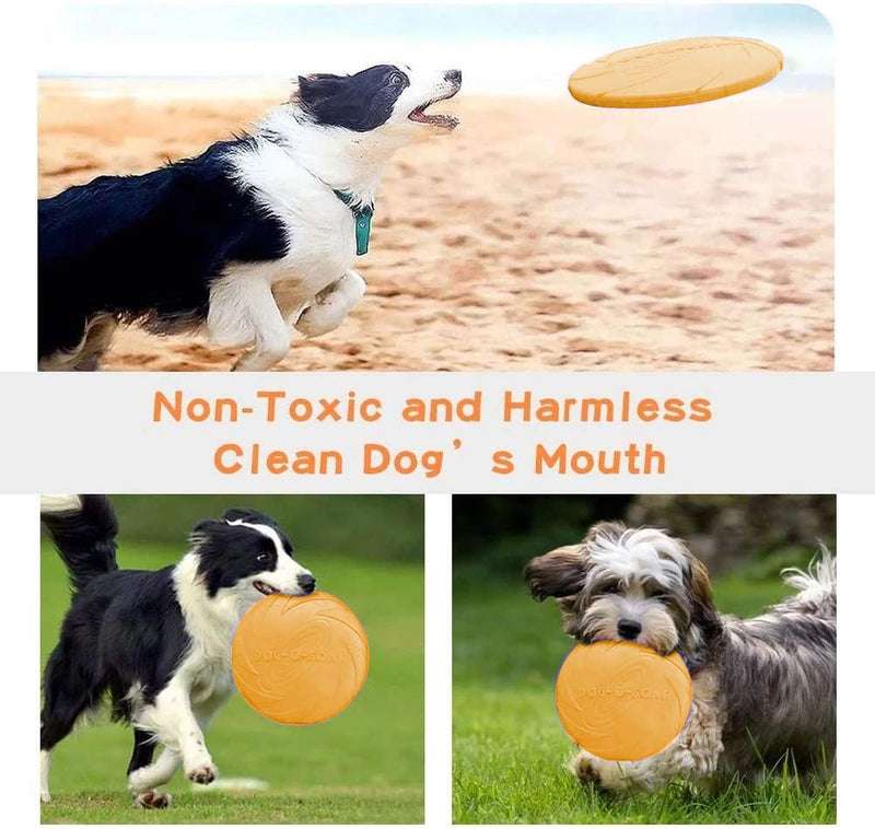 HAIZHILAN 2Pcs Dog Frisbee,Rubber Flying Disks Dog Flying Disks Toy,Pet Chew Rubber for Dog Training, Throwing, Catching and Playing,Suitable for Medium and Large Dogs - PawsPlanet Australia