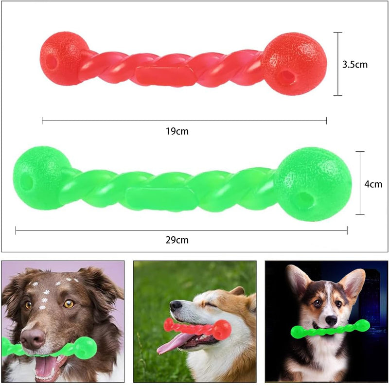 Dog toys, 2 pieces rubber spiral chew bones, chew bones for puppies, dog chew toys, robust, durable, dog toys intelligence, dog toys for cleaning teeth and massaging gums - PawsPlanet Australia