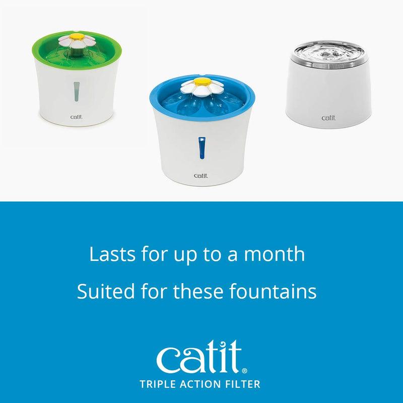 Catit Triple Action Cat Water Fountain Filters, Replacement Water Filters 2-Pack - PawsPlanet Australia