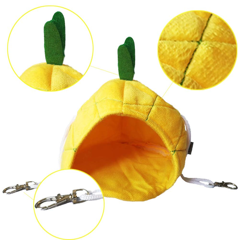 2 Pack of Hamster Bed House Hamster Bedding Winter Hanging Fruit Banana and Pineapple Warm Hamster Bed House for Mini Small Animal Mice, Sugar Glider, Chinchilla, Guinea pig, Hedgehog, Squirrel - PawsPlanet Australia