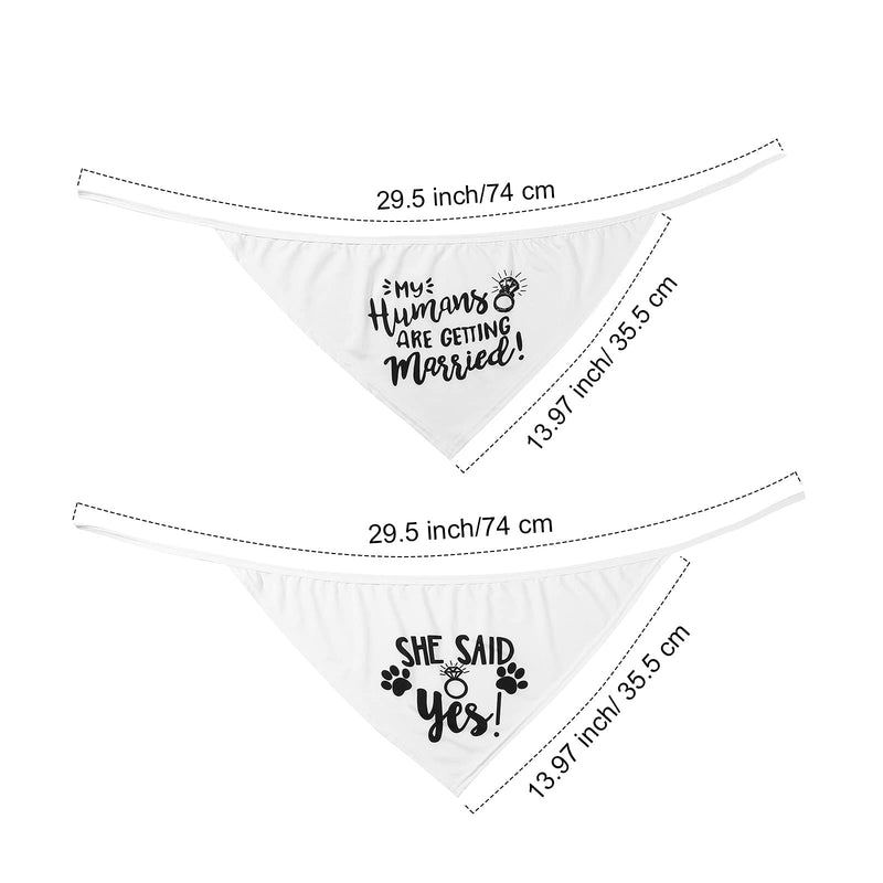 4 Pieces Wedding Dog Bandana with Bling Dog Bow Tie Wedding Pet Accessories Wedding Dog Scarf Printed My Humans are Getting Married and She Said Yes for Puppy Pet Dogs - PawsPlanet Australia