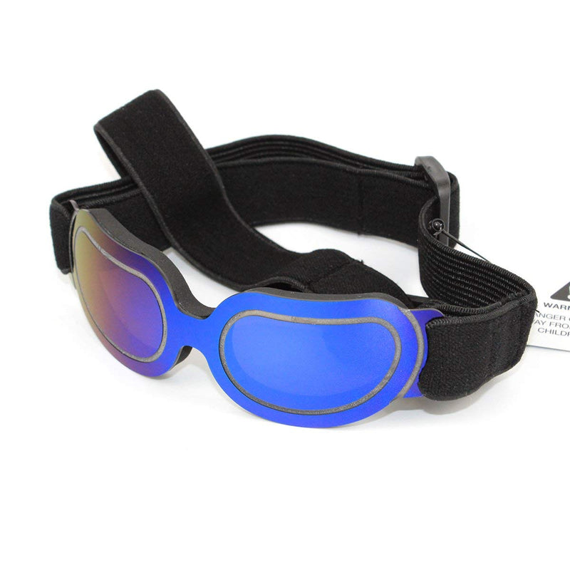 [Australia] - Enjoying Small Dog Sunglasses - Dog Goggles for UV Protection Sunglasses Windproof with Adjustable Band for Puppy Doggy Cat Blue 