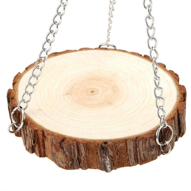 Duokon Wooden Natural Eco-friendly Portable Pet Swing Toy for Parrot Hamster Springboard Hammock Small Pet Hanging Swing(Small) - PawsPlanet Australia
