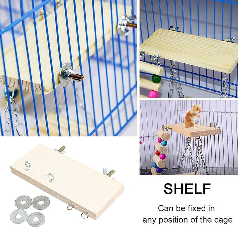 Fun Boredom Breaker, Interesting Hanging Natural Wooden Hamster Swing Ladder Platform Exercise Toys,Small Animal Activity Climb Play Toy Parror,Gerbil,Squirrel,Rat,Hamster, Chinchilla - PawsPlanet Australia