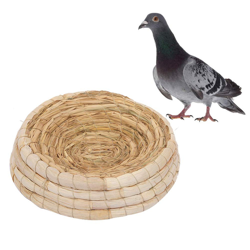 POPETPOP Handwoven Pigeon Nesting Bowls, Bird Nests Straw Incubation Bed, Courtship Breeding House for Pigeon/Dwarf Rabbit/Gerbil/Chinchillas/Parakeet/Guinea Pigs, 24x6.5cm - PawsPlanet Australia