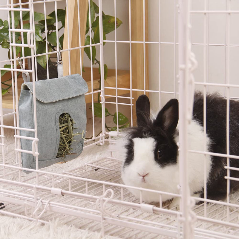 ABLAZEZAI Rabbit Hay Feeder Bag, Guinea Pig Hay Feeder Storage,Sack Hay Bag Feeding Bag Hay Feeder Storage for Chinchilla Hamsters Rabbit Guinea Pig Small Animals Medium Blue - PawsPlanet Australia