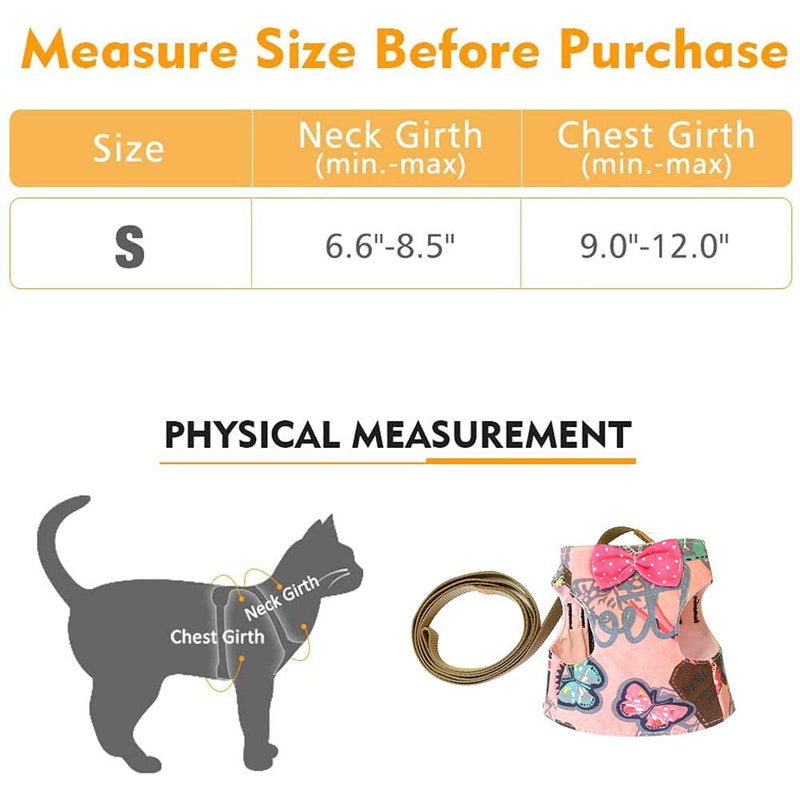 MOCOBO Cat Harness and Lead Set Pet Kitten Puppy Walking Jacket Breathable Mesh Vest Leashes Chest Straps with Escape Proof Buckle and Pet Identity Card Pink - PawsPlanet Australia