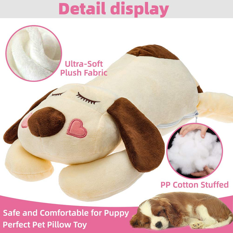 Dog Heartbeat Toy for Anxiety Relief, Calming Puppy Behavioral Training Aid Toy Puppy Dog Pals Toys Pet Companion Pillow - PawsPlanet Australia