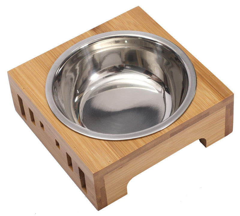 Elevated cat bowls, cat food bowls, elevated food or water bowls, cat dishes, for cats, dogs, kitten and puppy - One Steel One Bowl - PawsPlanet Australia