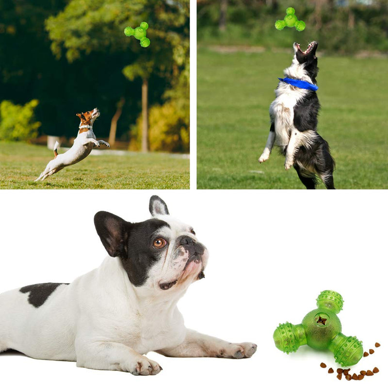 gudong Dog Treat Ball Bite Resistant Toy Ball for Dogs Puppies,Dog Food Treat Feeder Tooth Cleaning Ball Toy, Dog Chew Toy IQ Training Ball Puppy Toys (Green) Green - PawsPlanet Australia