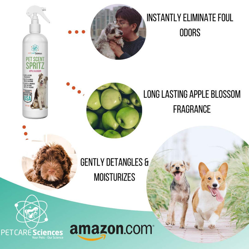 [Australia] - PET CARE Sciences Scent Spritz Dog Spray Deodorizer, Dog Freshening Spray, Long Lasting Dog Cologne, Apple Blossom Fragrance, 8 fl oz, Made in The USA 