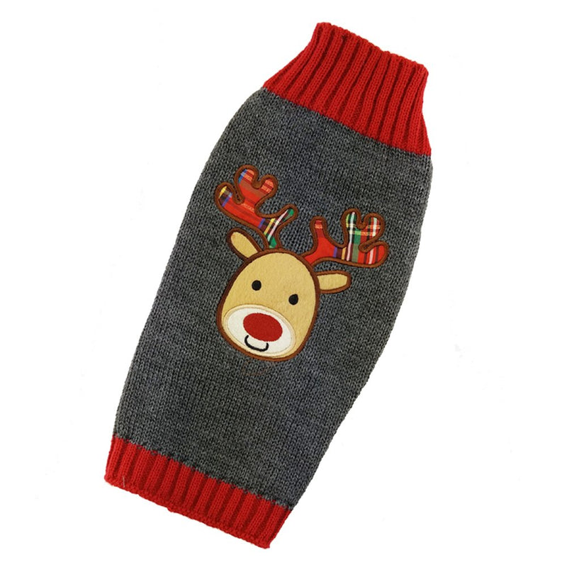 [Australia] - WORDERFUL Pet Dog Christmas Reindeer Ugly Sweater Pet Xmas Reindeer Holiday Knitted Winter Warm Sweaters Dog Cat Holiday Coat M 