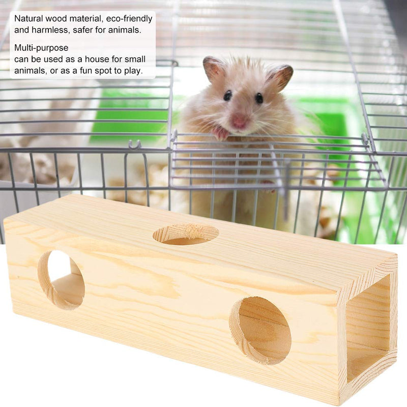 Zerodis Hamster Wooden Tunnel Toy, Pet Rat Gerbil Mice Chinchilla Guinea Pig Squirrel Small Animal Chewing Toy House Nest Extension Training Playing Exercise Toy(L) L - PawsPlanet Australia