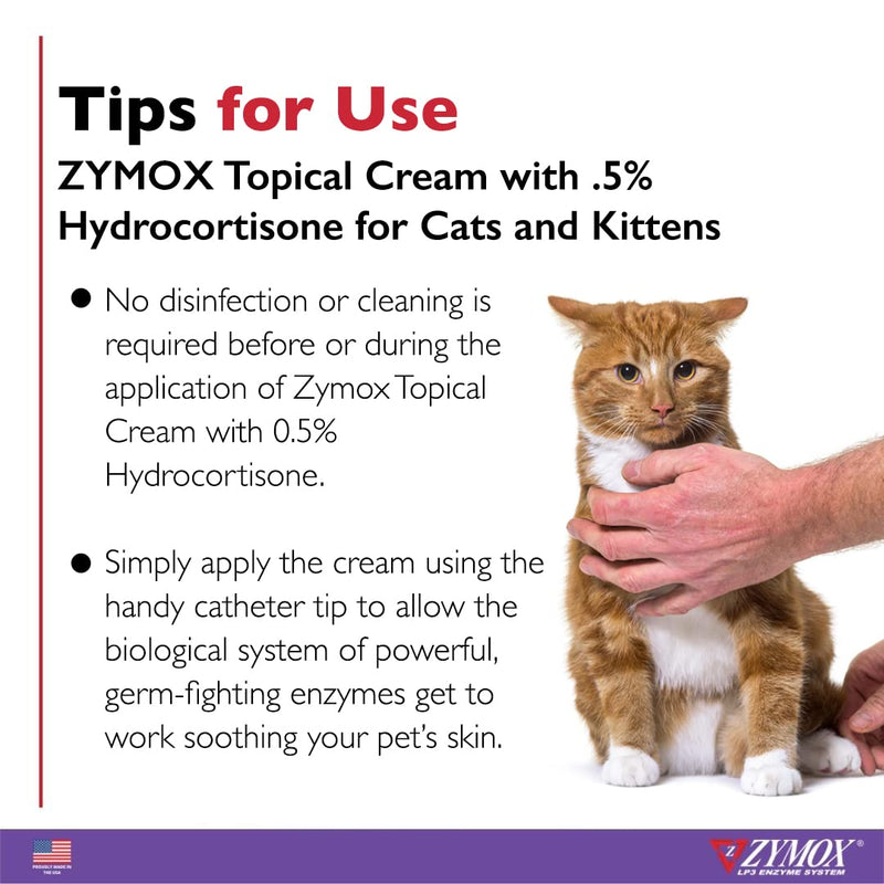 Zymox Enzymatic Anti-Itch Topical Cream with 0.5% Hydrocortisone for Cats & Kittens, 1 oz. – Multi-Purpose Cream for Hot Spots, Itchiness, Rashes, Skin Irritation, Allergies & Insect Bites - PawsPlanet Australia