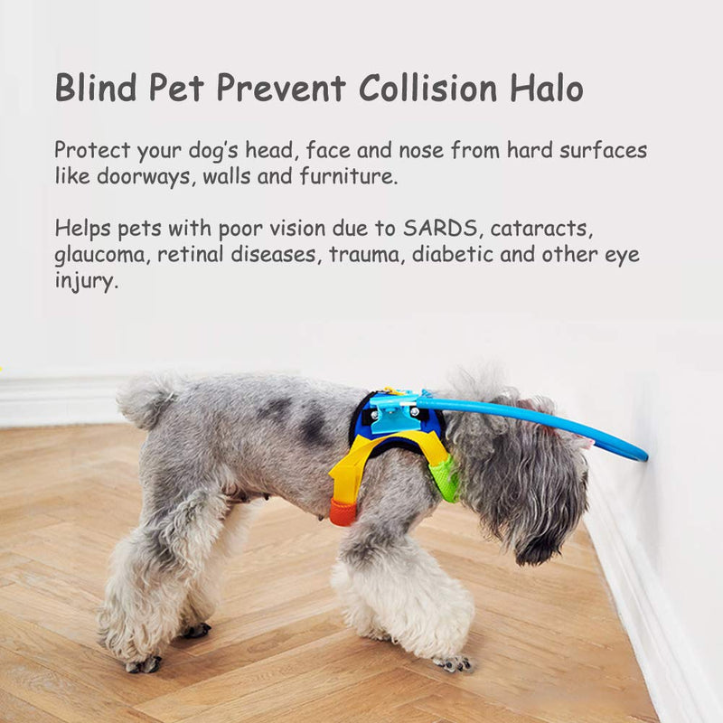 S-Lifeeling Blind Dog Guide Harness Protective Vest Halo Guide for Dogs Cataracts Eye Injury Lose Vision Lose Sight Prevent Collision Bump XS - PawsPlanet Australia