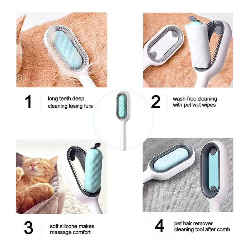 Cat brush, universal knot remover for pets, pet cleaning hair removal comb, pet hair remover pet brush, for grooming, massaging and removing loose undercoat - PawsPlanet Australia