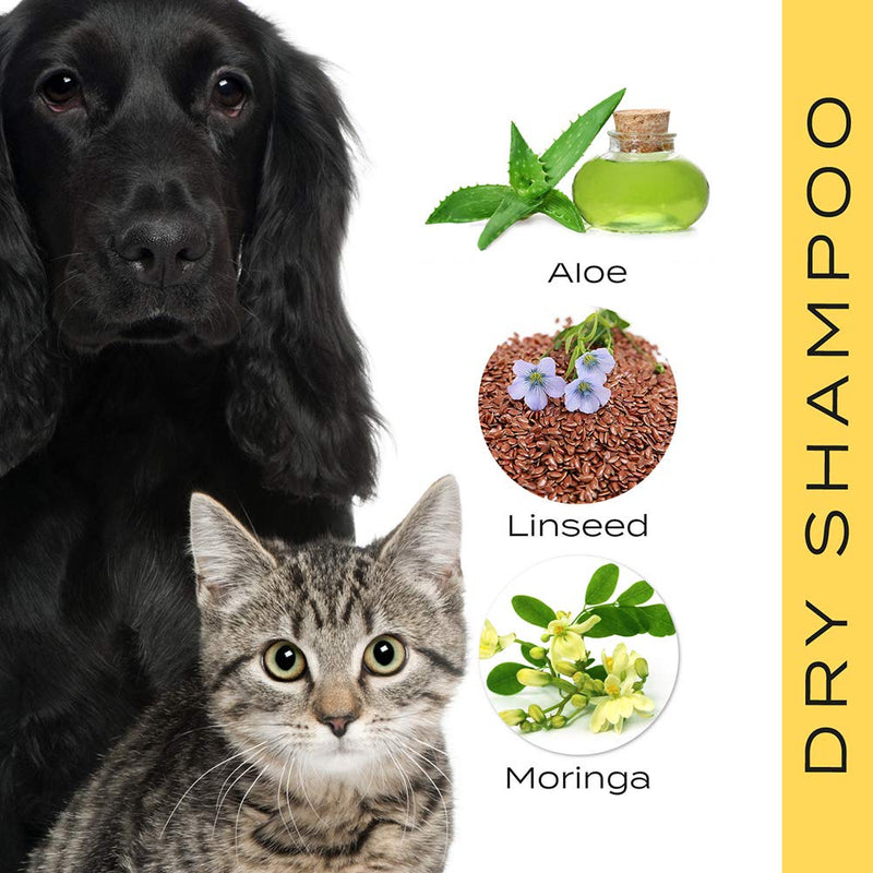 [Australia] - YUUP! Italy Waterless Shampoo for Dogs and Cats, No Rinse - Nourishing & Cleansing - Moringa Seeds Protect from Pollution, Smoke & UV Rays - Aloe & Linseed for Moisturizing & Shining (5 oz / 150 ml) 