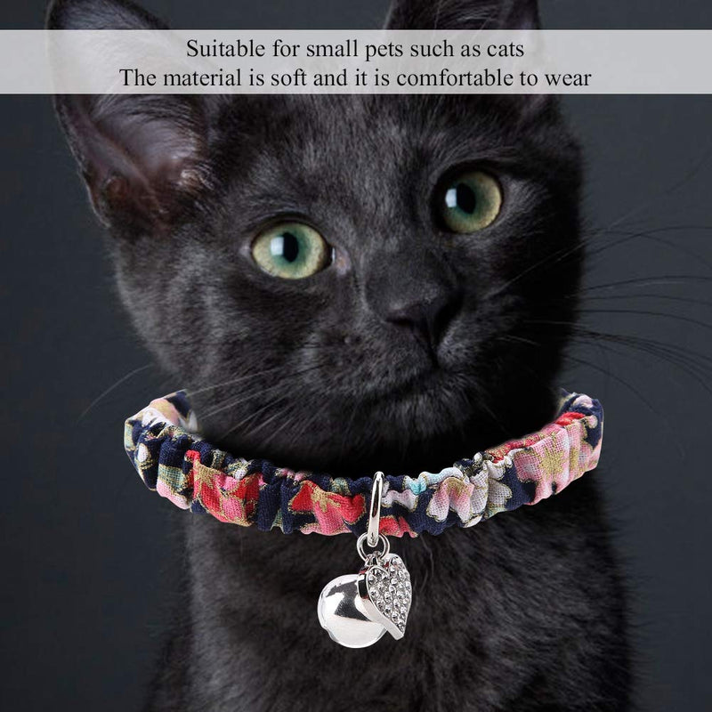 Smandy Pet Collar, Elastic Adjustable Cloth Necktie Collars with Metal Bell for Cats(black) black - PawsPlanet Australia