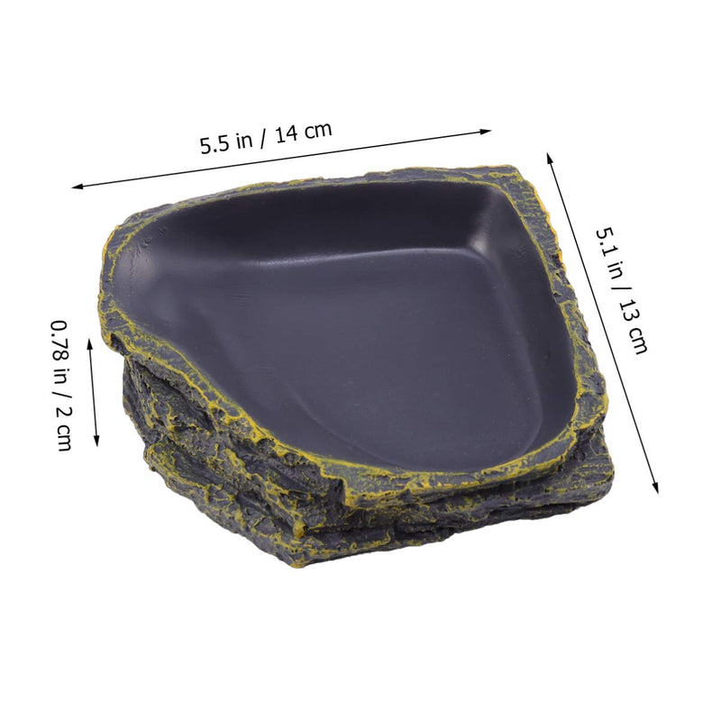 POPETPOP Reptile Food Dish Terrarium Water Bowl Food Feeding Plate Container Drinking Water Tray Resin for Snake Tortoise Frog - PawsPlanet Australia