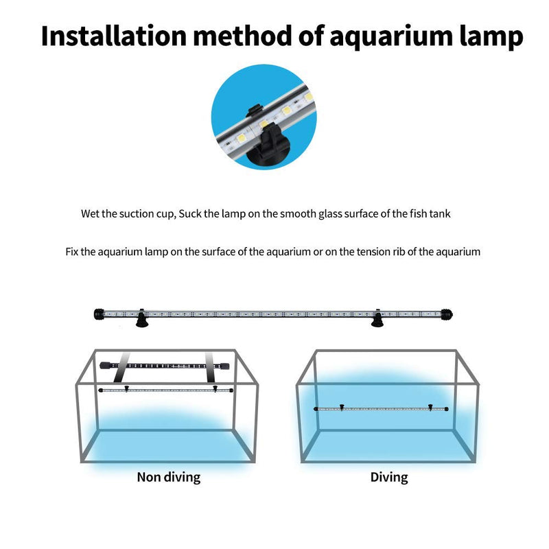 FINEIAM 7.5" Waterproof LED Aquarium Lights,IP68 Underwater Amphibious Light for Fish Tank,Submersible Brightness Adjustable,Wireless Remote Control Dimmable,4 Automatic Color Change Modes Strip 7.5"（9 LED Colored changing） - PawsPlanet Australia