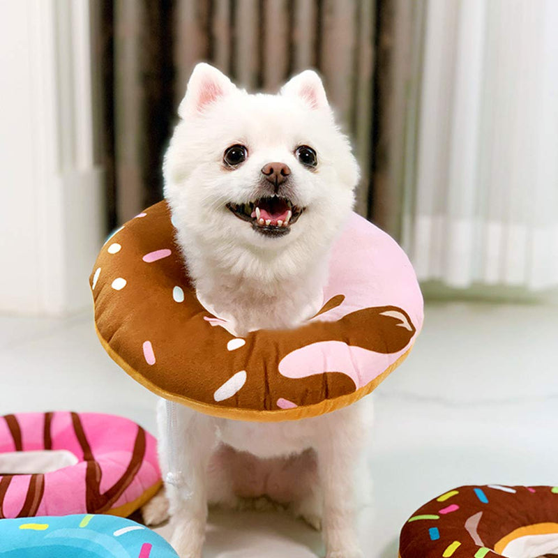 Pet Protective Collar, Small Dog Puppy Recovery Elizabeth E-Collar, Anti bite Safety Collar Recovery Collar for Cat Puppies Pet Anti-Bite Lick Surgery Wound Healing (Donuts,Adjustable range:17-27CM) - PawsPlanet Australia