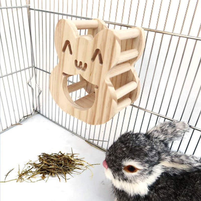 Rabbit Feeder Bunny Guinea Pig Hay Feeder, Hay Guinea Pig Hay Feeder, Chinchilla Plastic Food Bowl (Wood) Wood - PawsPlanet Australia