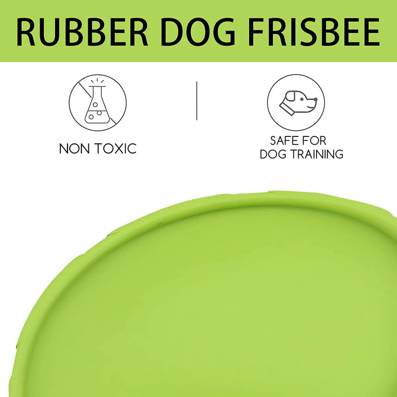 Maikerry Dog Rubber Flyer Dog Flying Disc Dog Toys Best Rubber -100% Natural Non-Toxic Assorted Colors (Large, Green) Large - PawsPlanet Australia
