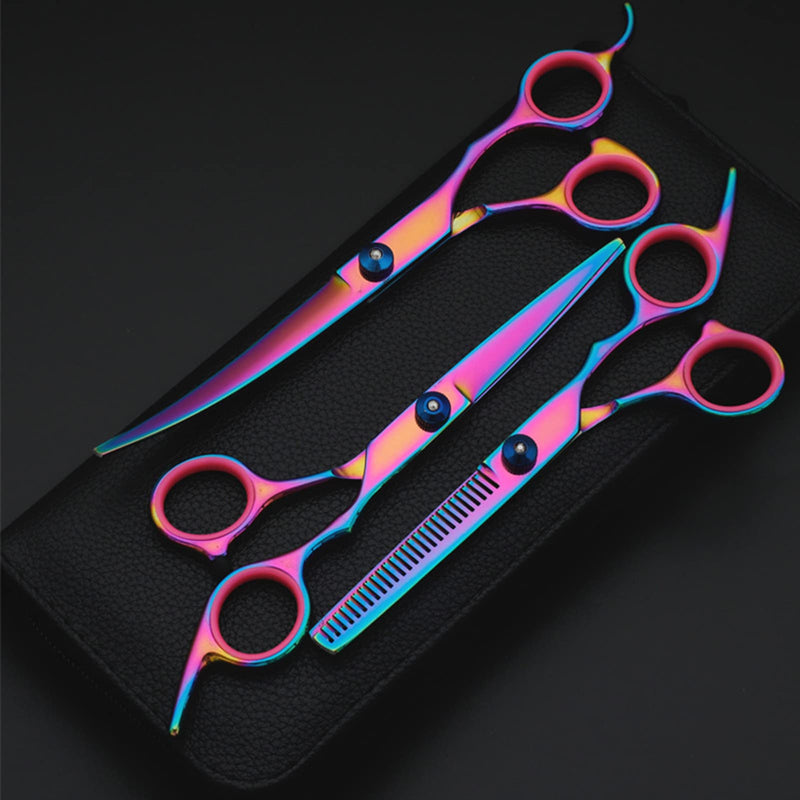 Dog Grooming Scissors Set, Professional Dog Grooming Scissors with Round Safety Tips Stainless Steel Pet Grooming Scissors for Dogs and Cats - PawsPlanet Australia