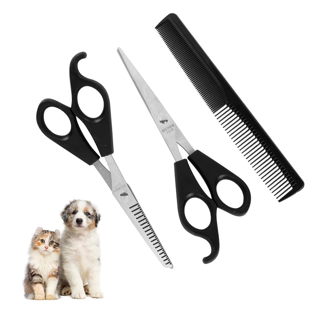 Lollanda dog scissors fur scissors set professional, stainless steel thinning scissors for dogs, fur scissors for dogs, dog hair scissors for dogs and cats hair grooming - PawsPlanet Australia