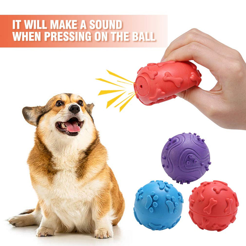 Interactive Dog Toys Ball - 5 Pack Different Functions Rubber Balls - Dog Squeaky Balls, Durable Dog Chew Ball, Dog Treat Ball Food Dispensing Toy for Teething, Fit for Small Medium Large Dogs - PawsPlanet Australia