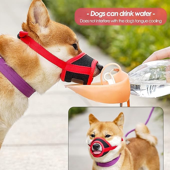 iTGOOS Muzzle for dogs is adjustable, muzzle for dogs with breathable, muzzle with Velcro fastener, soft, muzzle for small dogs to avoid barking and chewing (S) S - PawsPlanet Australia