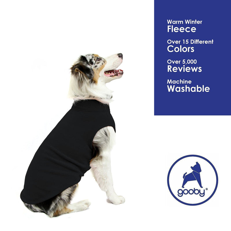 Gooby Stretch Fleece Vest Dog Sweater - Warm Pullover Fleece Dog Jacket - Winter Dog Clothes for Small Dogs Boy - Dog Sweaters for Small Dogs to Dog Sweaters for Large Dogs for Indoor and Outdoor Use Black 3X-Large Length (20.5") - PawsPlanet Australia