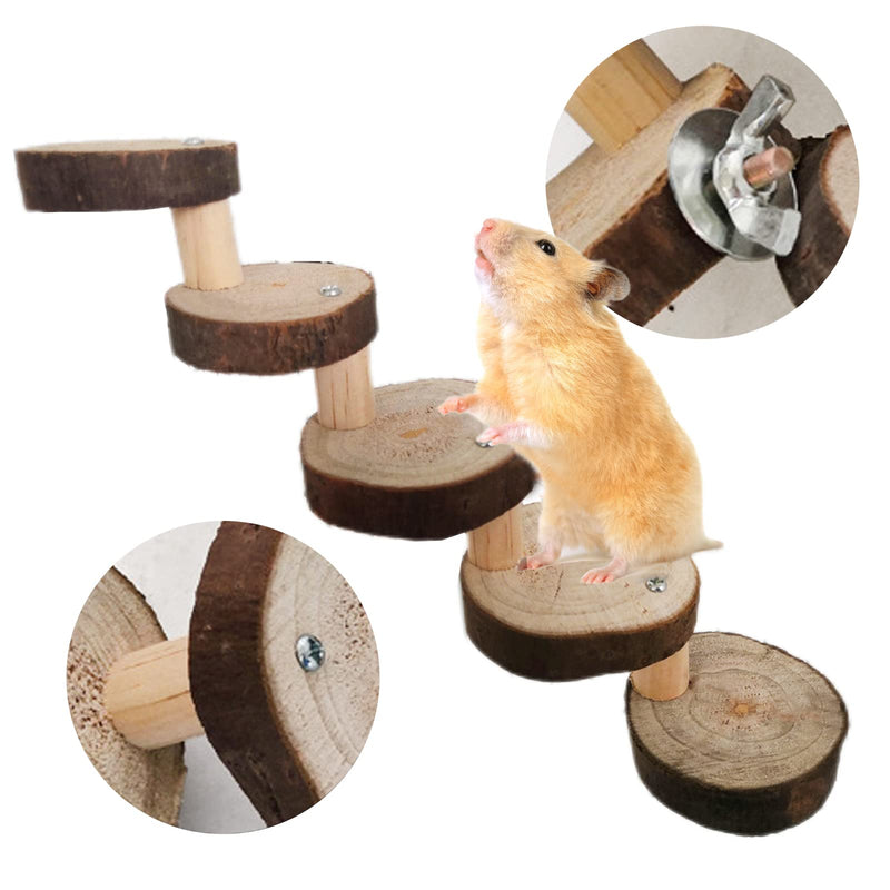 Fayemint Hamster Toy Wooden Hamster Stairs Bridge 5 Layer Hamster Stairs Pet Ladder for Hamsters, Mice, Rats and Parrots - PawsPlanet Australia