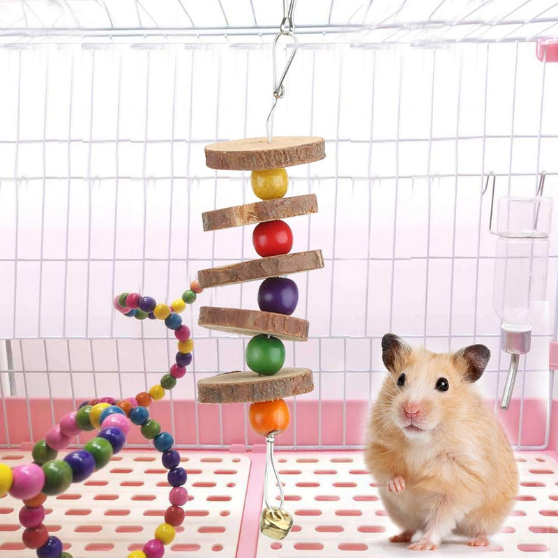 Hamster Chew Toys Wooden Rabbit Molar Toy Hanging Small Animals Chewing Exercise Toy for Rabbit Chinchilla Hamster Guinea Pig - PawsPlanet Australia