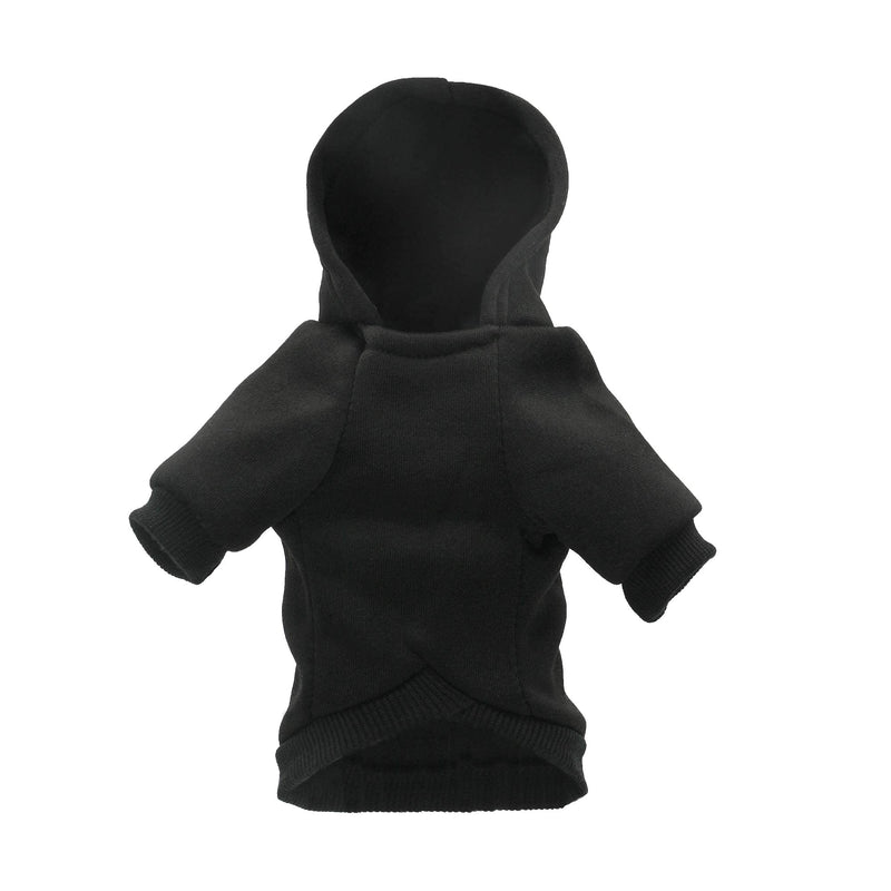 YAODHAOD Dog Hoodie, Solid Color Spring and Autumn Casual Sports Hoodie for Kittens and Puppies S:Chest Girth:10" BLACK - PawsPlanet Australia
