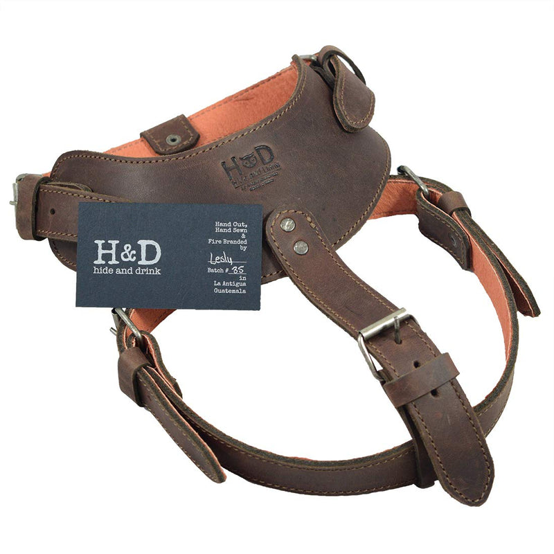 [Australia] - Hide & Drink, Thick Leather Adjustable Dog Harness, No-Pull Pet Harness, Outdoor Pet Vest, Handmade Includes 101 Year Warranty :: Bourbon Brown 